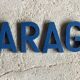 Metal sign letters forming the word GARAGE - vintage workshop
