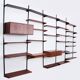 Modular Dark wooden Wall System from Kai Kristiansen - FM Møbler
