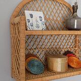 Rattan wall shelf