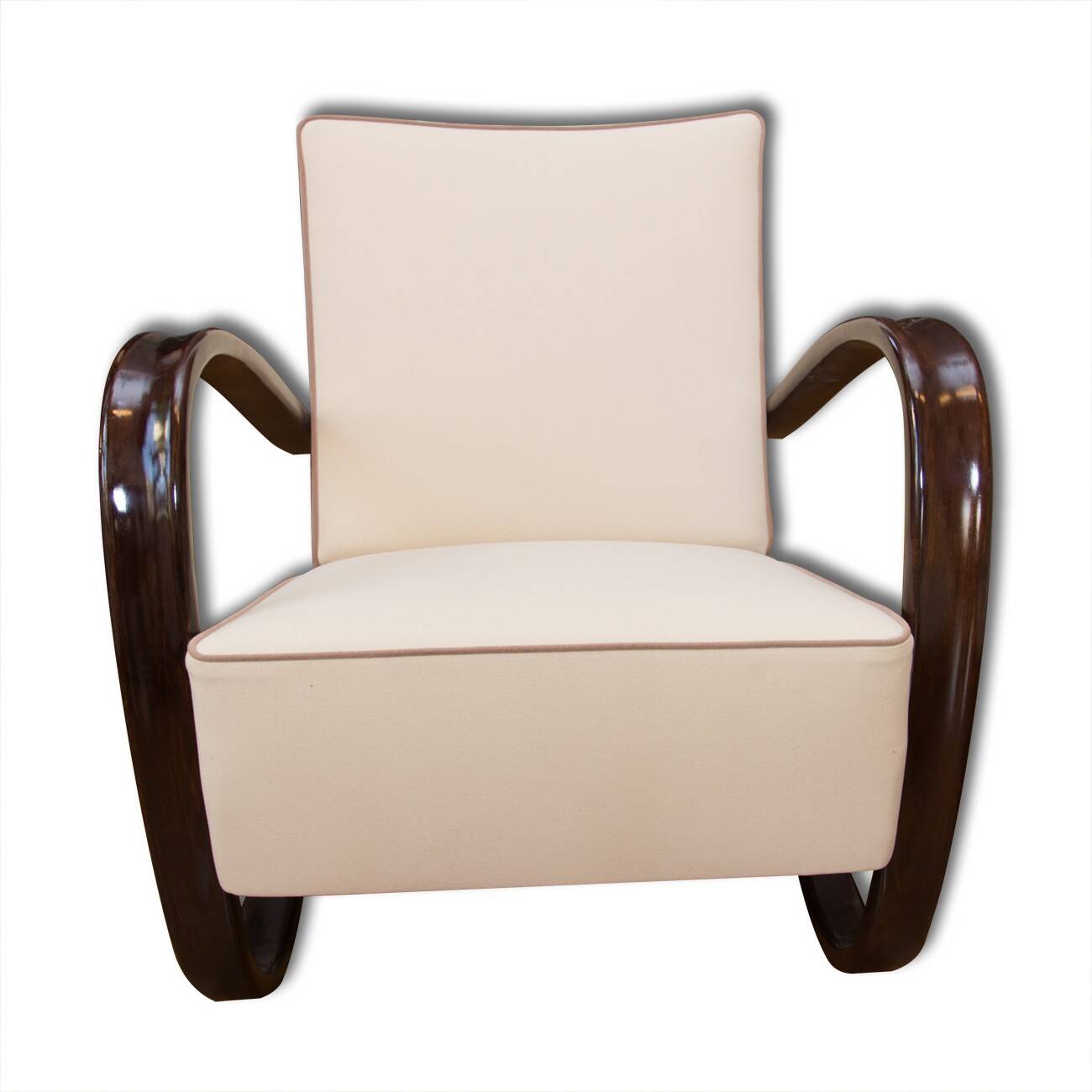 Pair of lounge armchairs h-269 by jindrich halabala for up zavody, 1930s