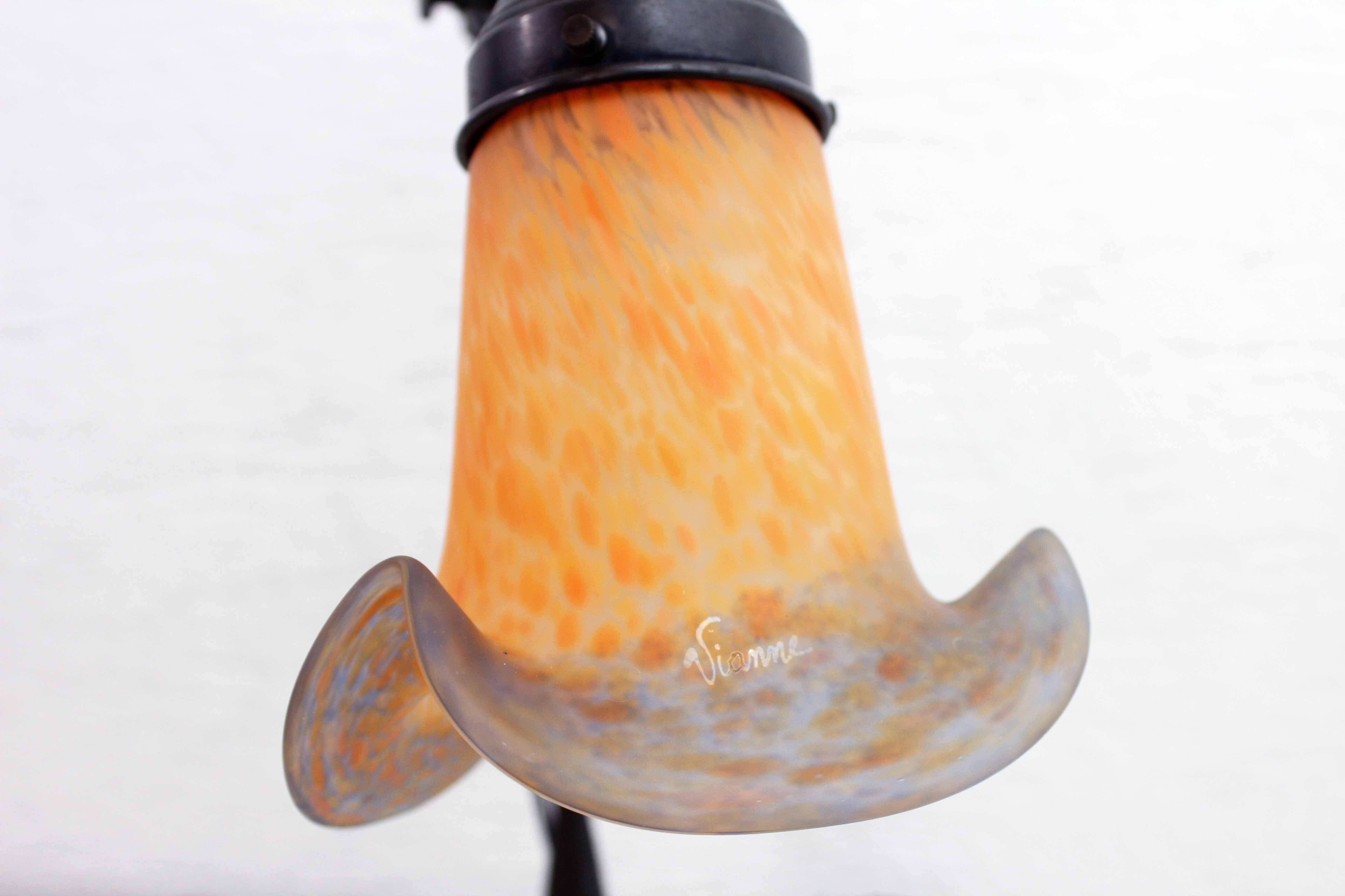 Gooseneck lamp with Vianne glass paste tulip