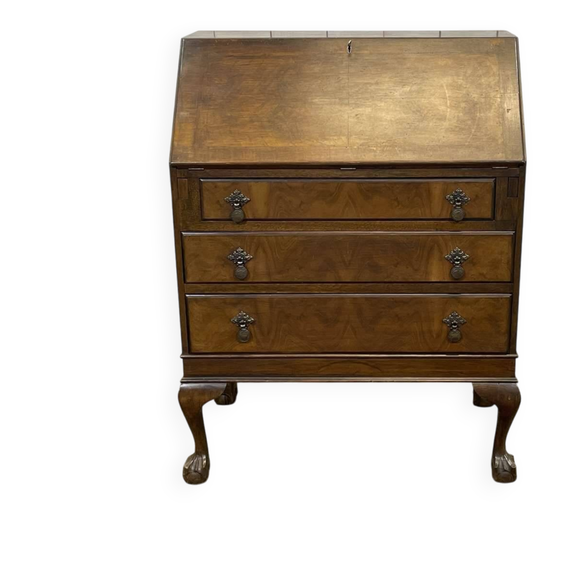 1930s English walnut secretary