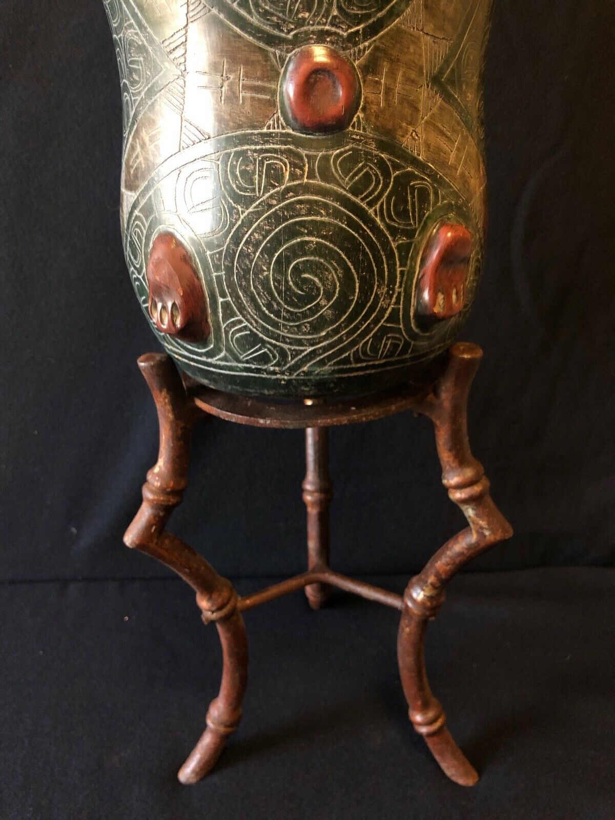 Anthropomorphic vase 68 cm ceramic and wrought iron