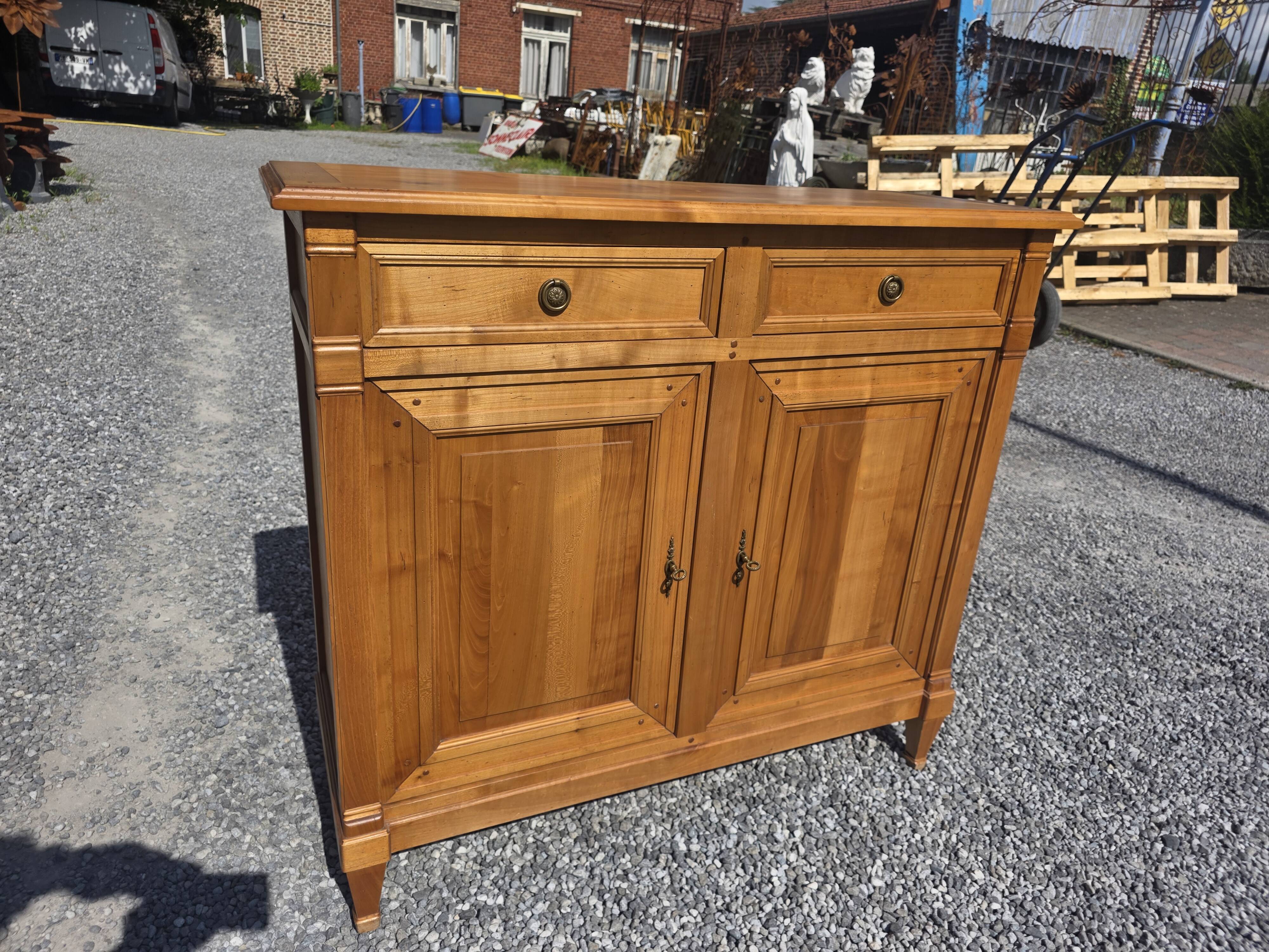 Louis XVI style buffet in solid cherry wood from the mid-20th century.