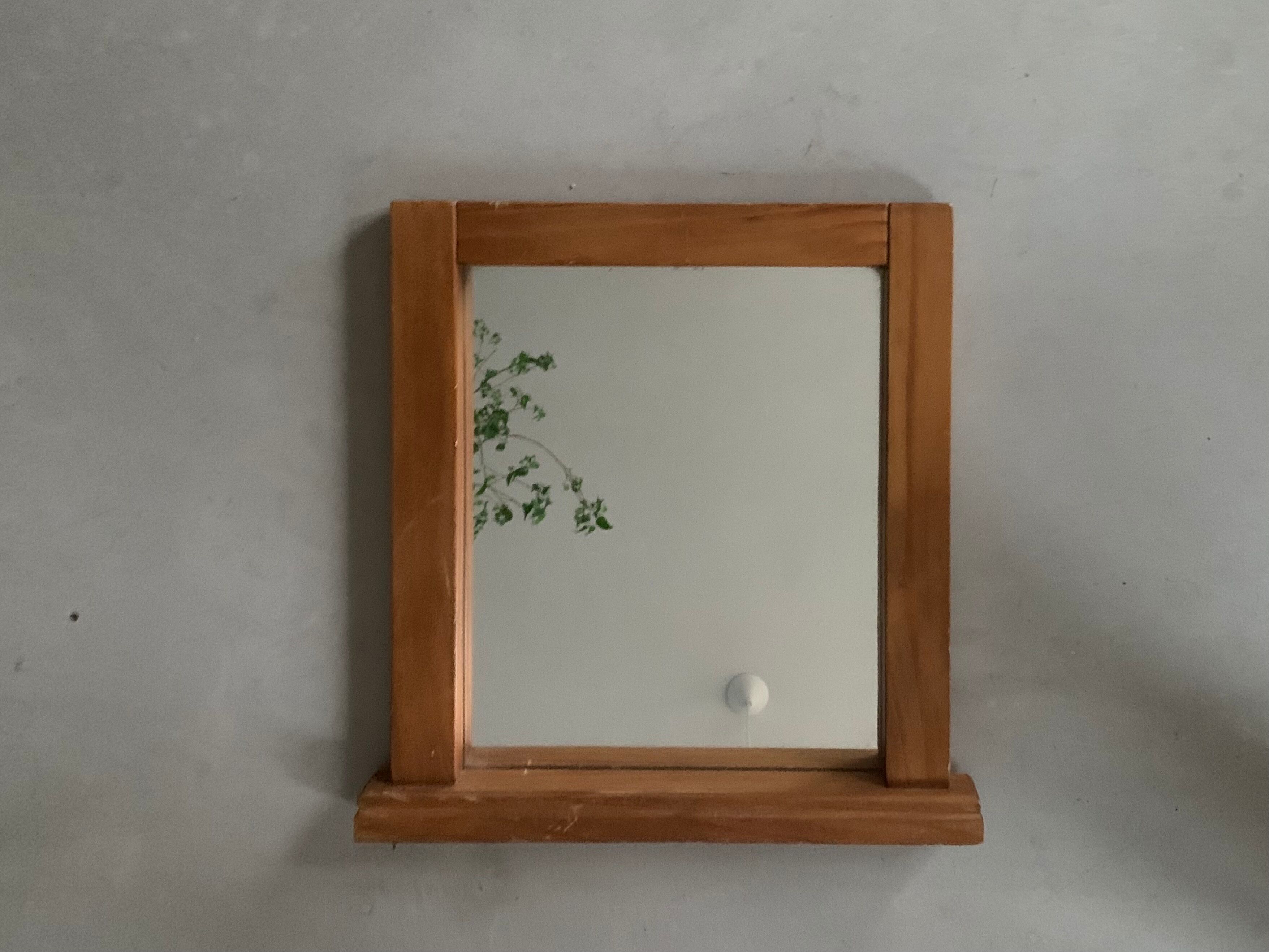 Vintage mirror 80s wood