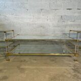 Pair of sofa ends and coffee table Pierre Vandel in altuglas