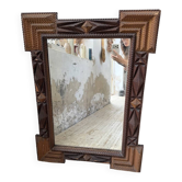 Miroir Tramp art 1900 folk art France