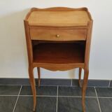 Solid cherry bedside table - Louis XV style - Signed DR