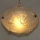 Signed Muller Frères Lunéville Art Deco Ceiling Light Flying Bird Detail