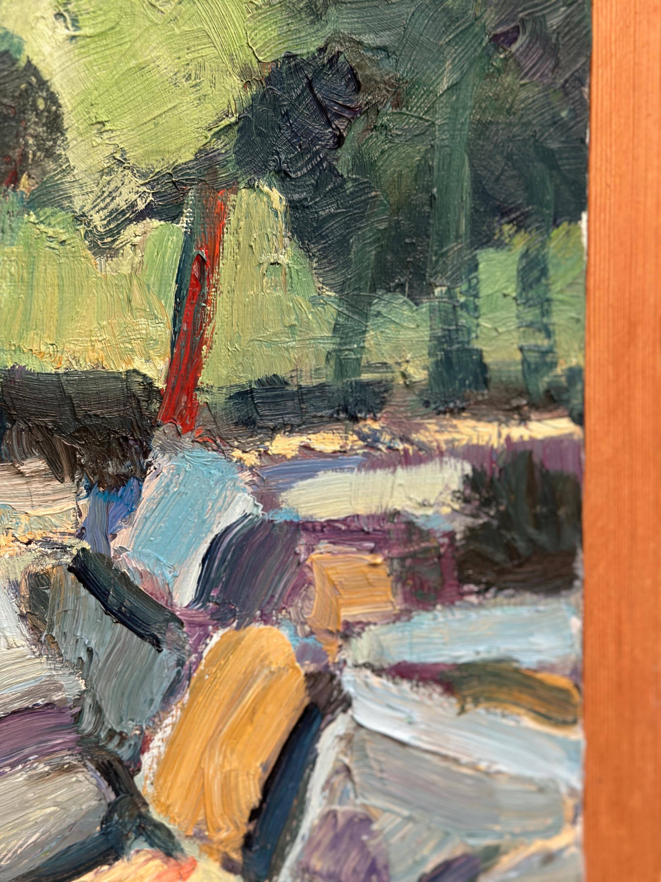 Original Swedish Oil On Canvas – “Landscape Composition” By Jarl Lindblad – Dated 1998 – Vintage & Framed – 43.5 × 51 Cm (17.1" × 20.1")