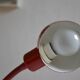 Vintage red French postmodernist desk lamp from the 1980s