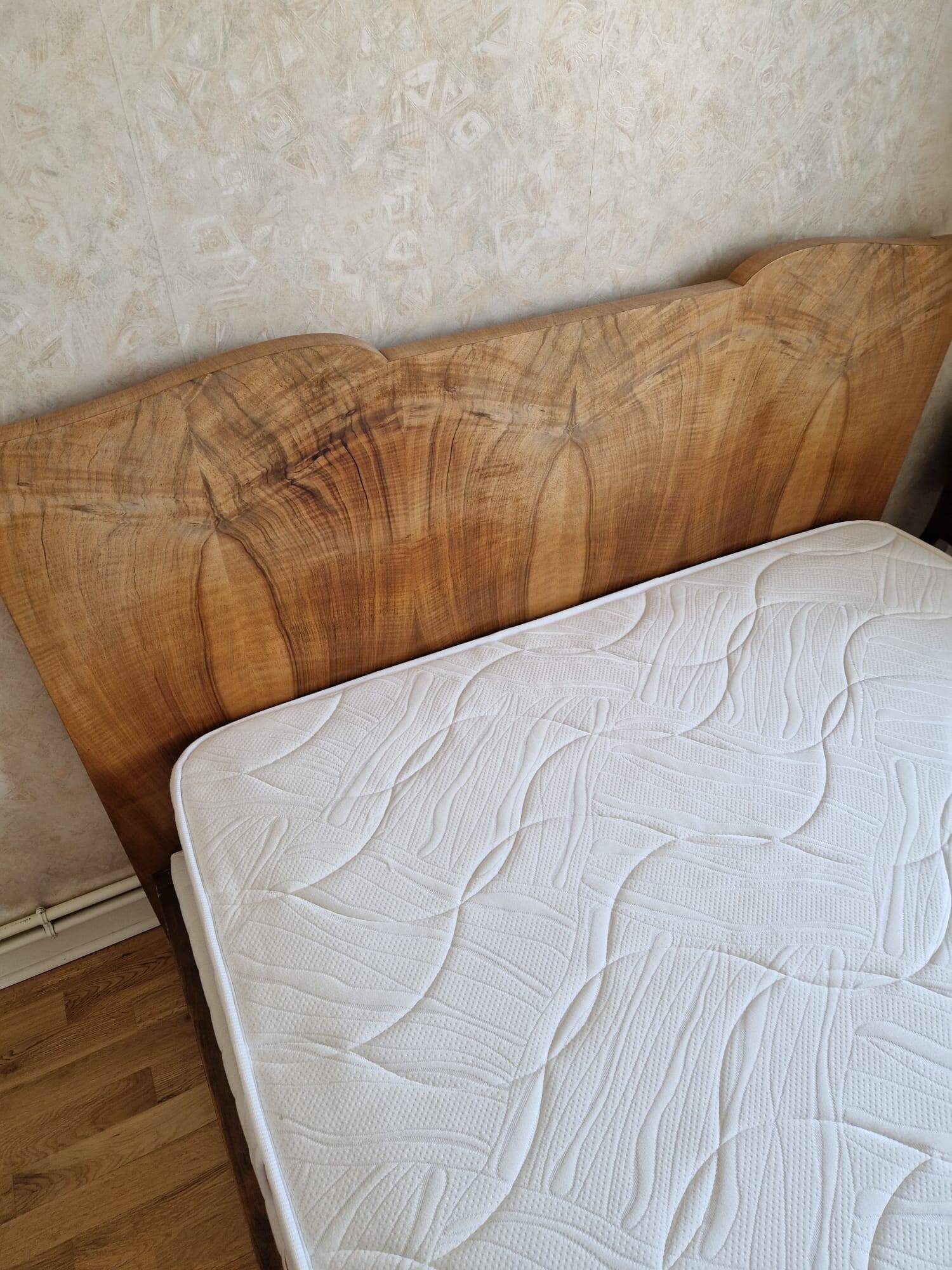 Flamed wood furniture from the 1940s, Art Deco style.