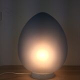 Blue glass pop egg lamp 80's