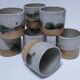 Eight ceramic glasses pottery la colombe Vallauris