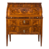 Biedermeier Secretary Desk with Roll Top and Walnut Marquetry, Germany, 19th Century