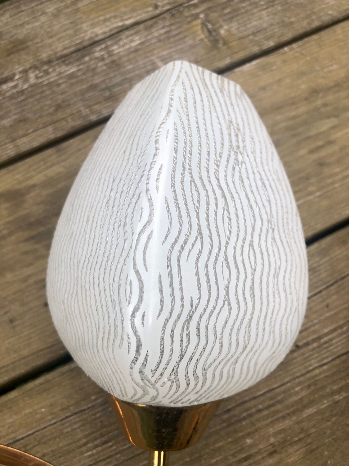 Glass and gold metal tulip wall lights