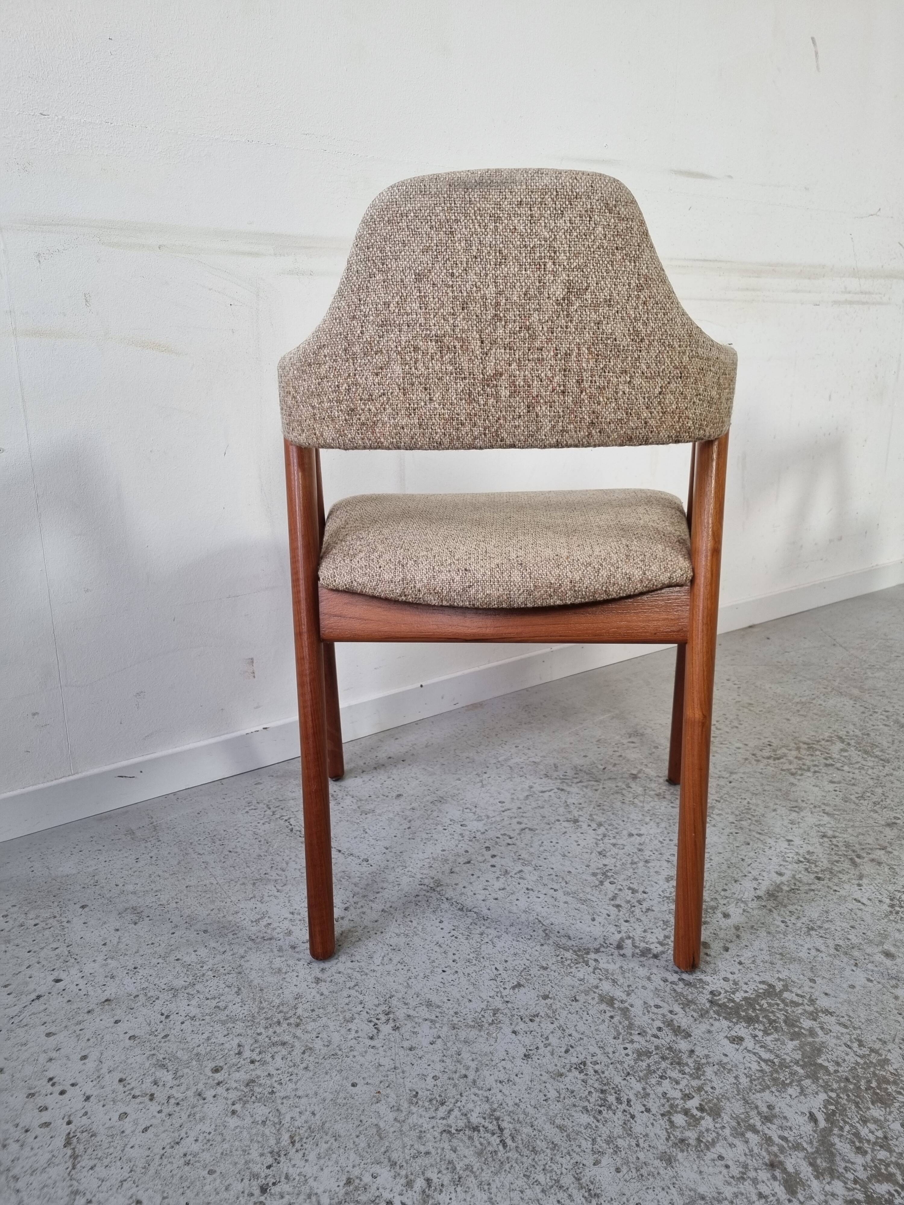 4 teak Compass chairs by Kai Kristiansen for SVA Møbler, 1960s