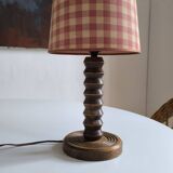 Charles Dudouyt style turned wood table lamp