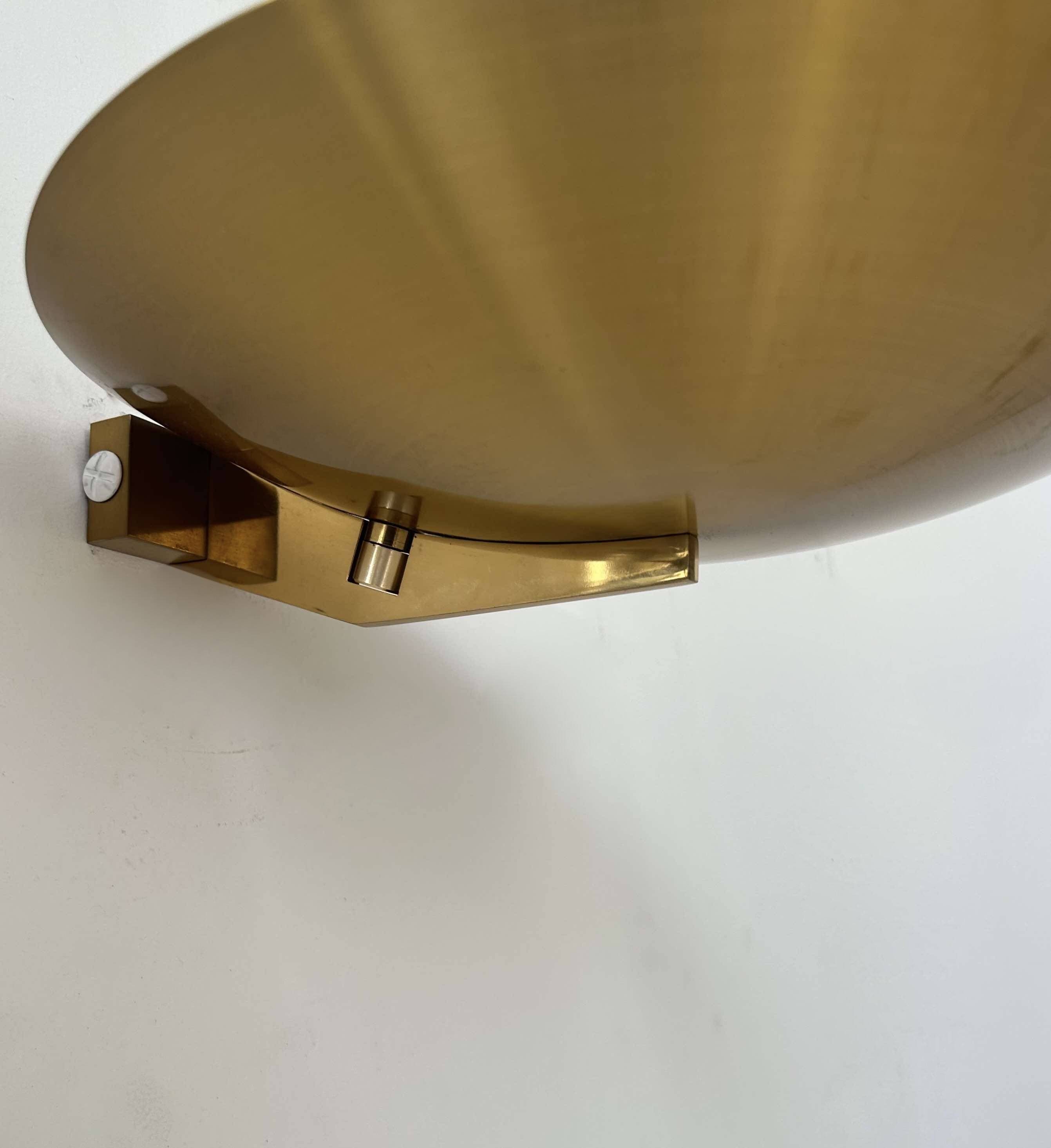 Vintage wall light with dimmer, brass, France 1980