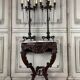 Louis XV style console in carved wood, grey Ardennes marble, 18th century