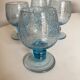 Set of 4 glasses cups on foot in bulled glass from Biot 1960