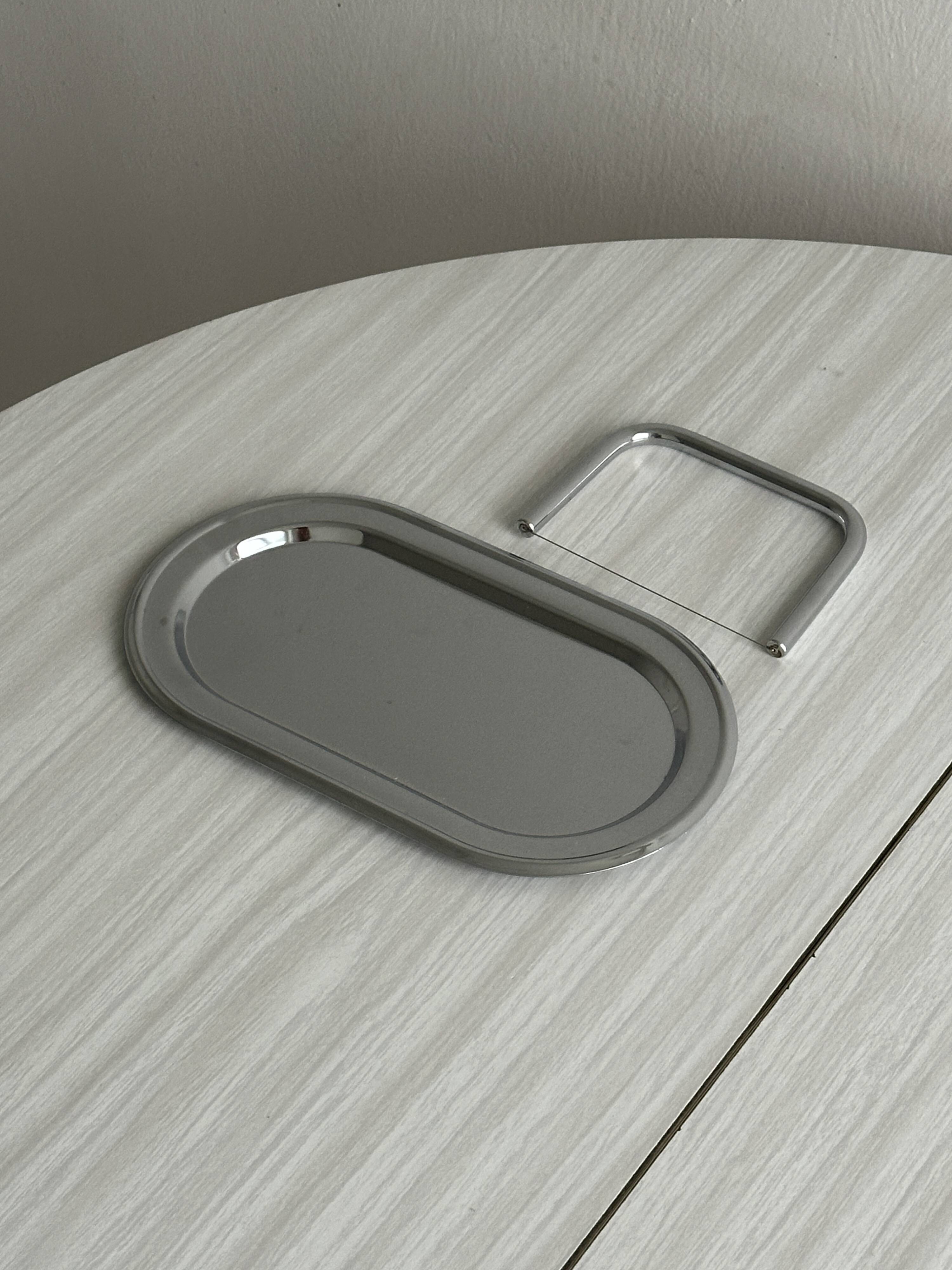 small oval metal tray