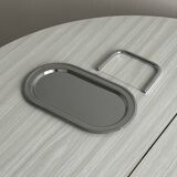 small oval metal tray