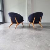 Set of two mid century lounge or cocktail chairs by Theo Ruth for Artifort