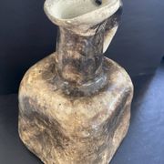 Vase pichet brutaliste marron en terre cuite
