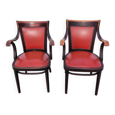 Ensemble de deux fauteuils originaux Thonet par Adolf Loos
