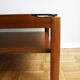 Table basse carrée en teck et verre - 1970