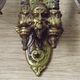 Antique French Gothic Dragon Bronze Double Piano Sconce Signed L. Pinet