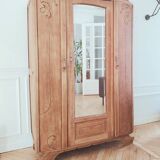 Art Deco solid oak wardrobe – elegant & rare