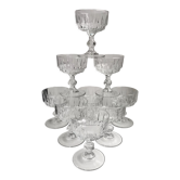 lot de 9 coupes à champagne Made in France années 50