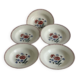 5 prairial digoin soup plates - dark foliage