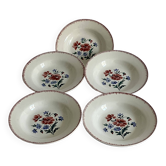 5 prairial digoin soup plates - dark foliage