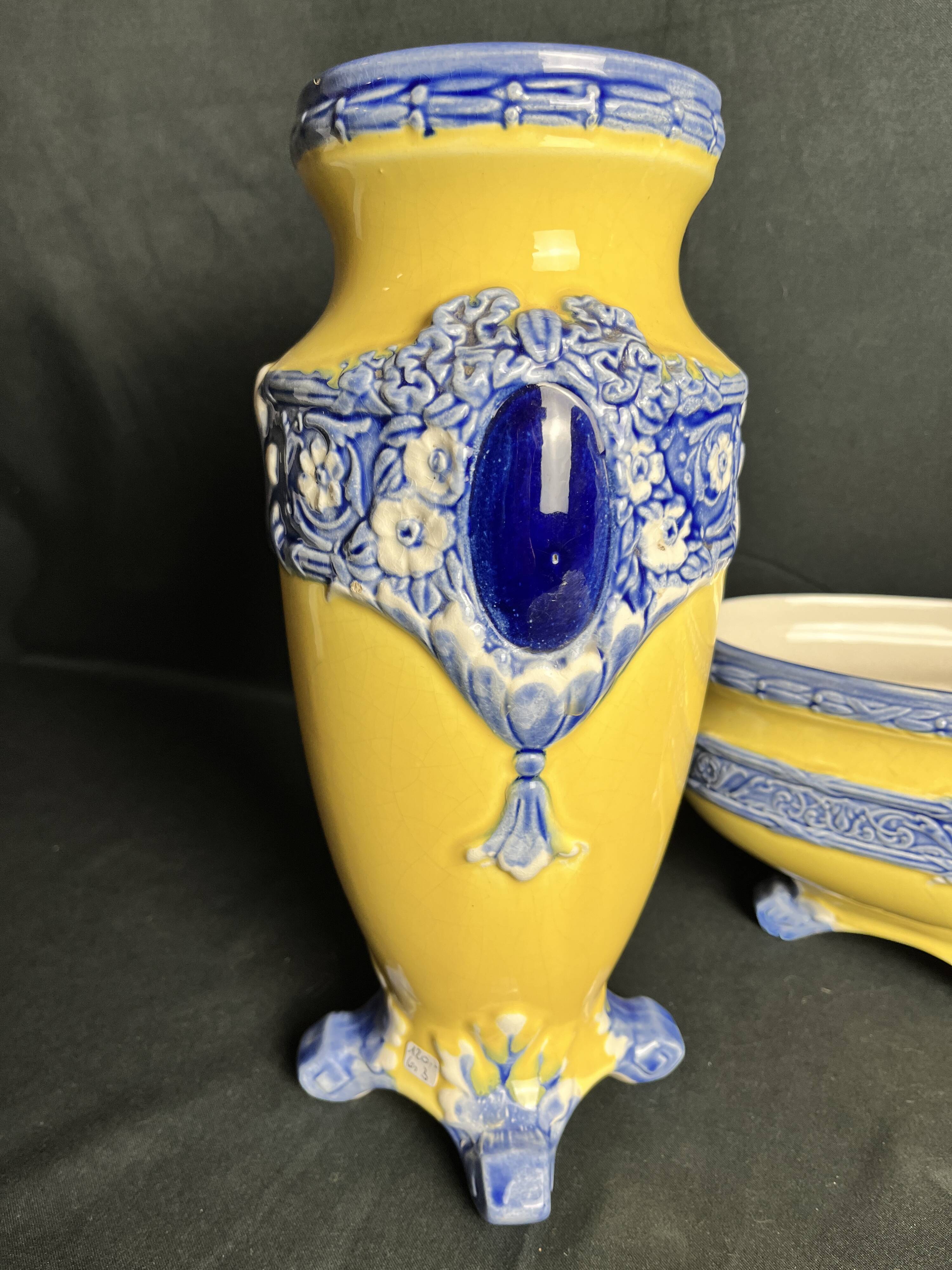 Art Nouveau 3-piece Fives Lille set by Bryun circa 1900