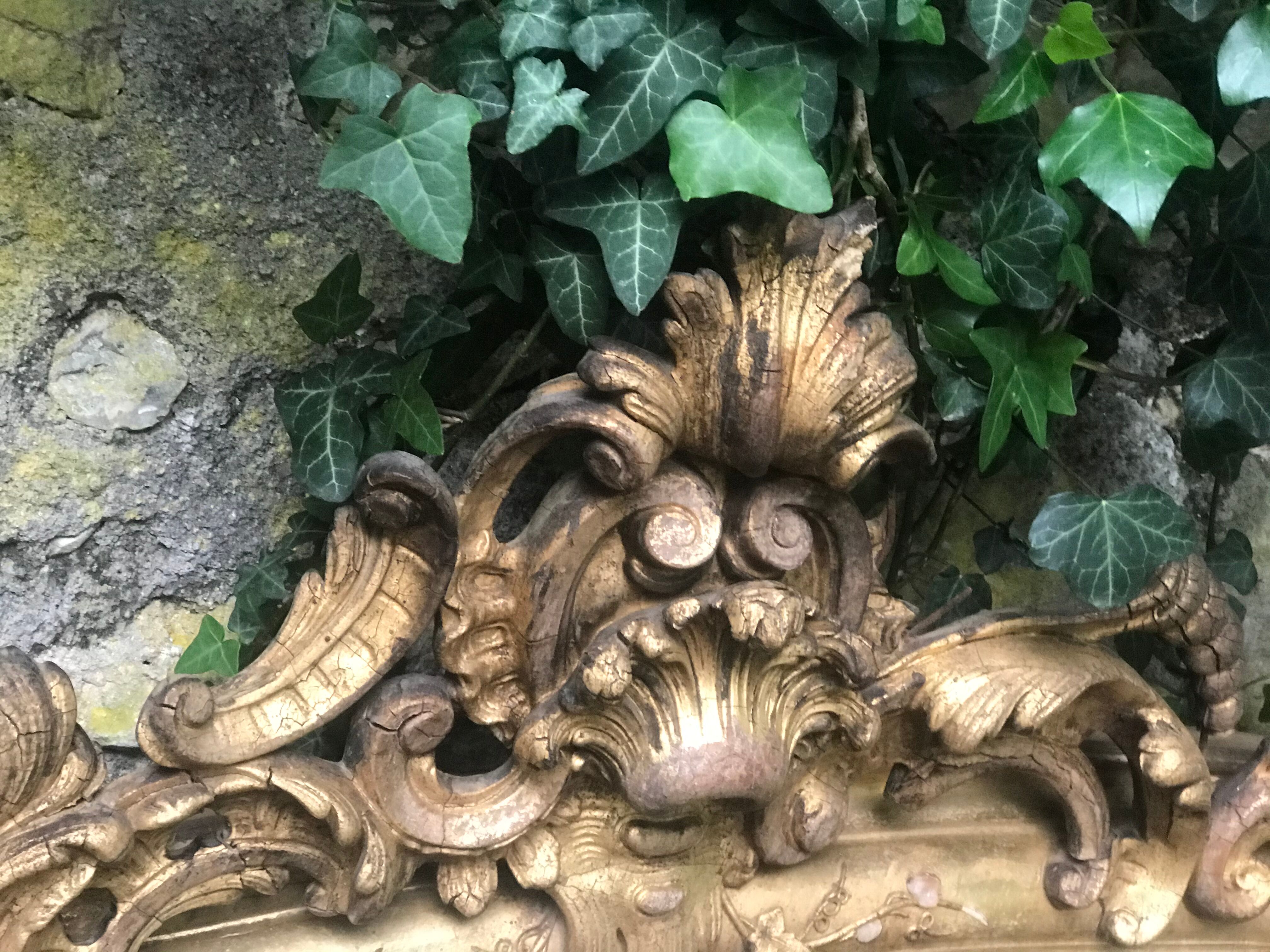 Large golden antique mirror  77x108cm