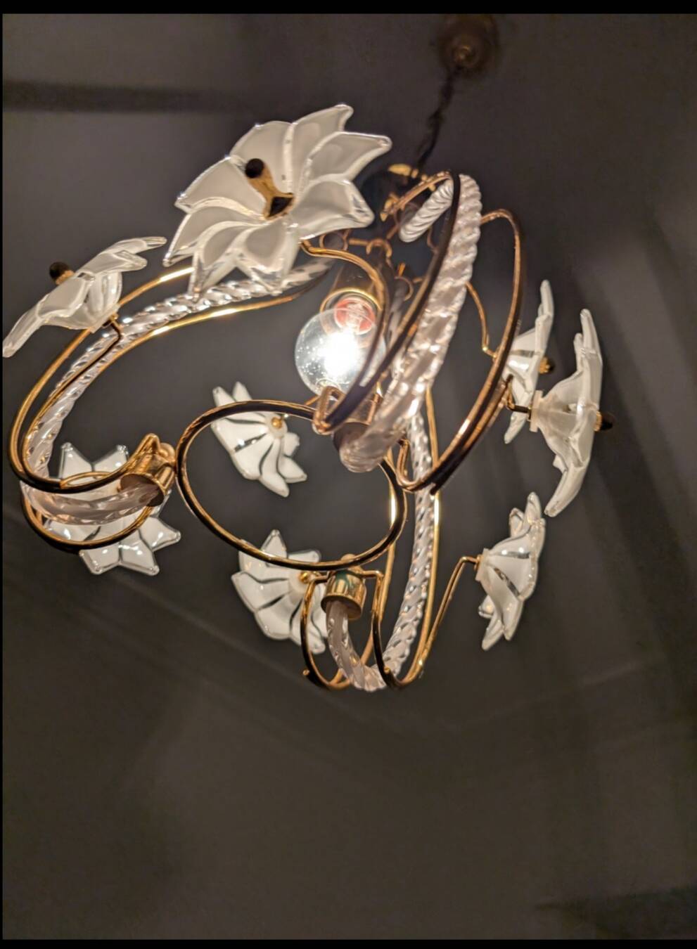 Lampadario vintage in vetro di Murano – "Bocciolo di Fiore" - Altezza