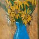 Oil on faesite, vase of flowers GEROLAMO BOLLI (Pisa 1933-2009)