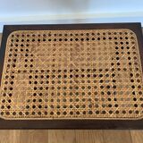 Wood and caning folding stool