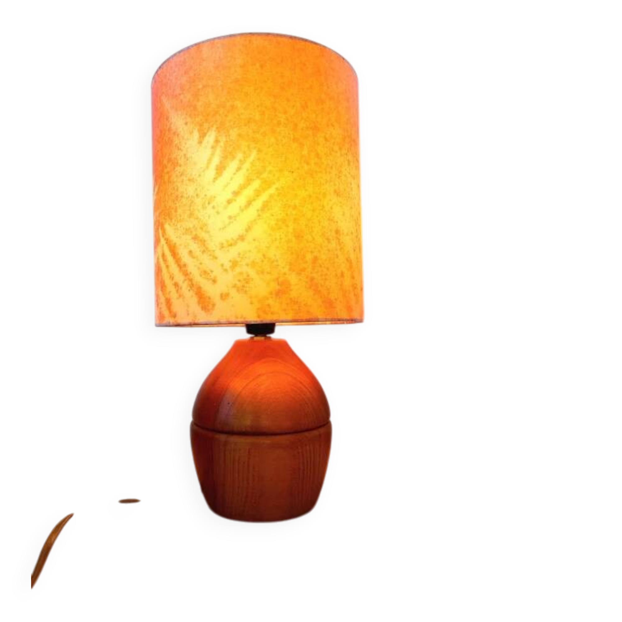 1970s wooden bedside lamp