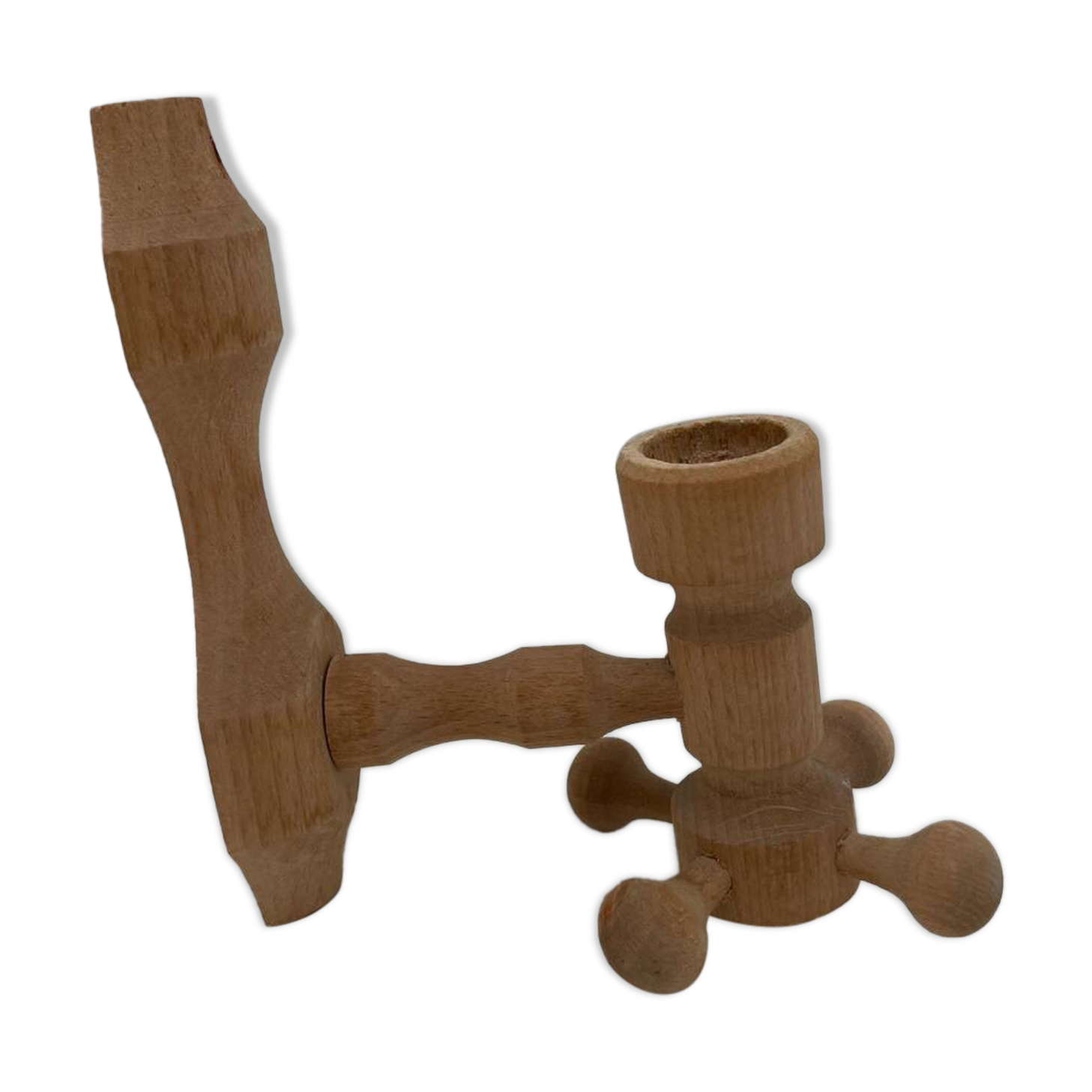 Vintage design wooden candle holder 1970 Arne Hoyer