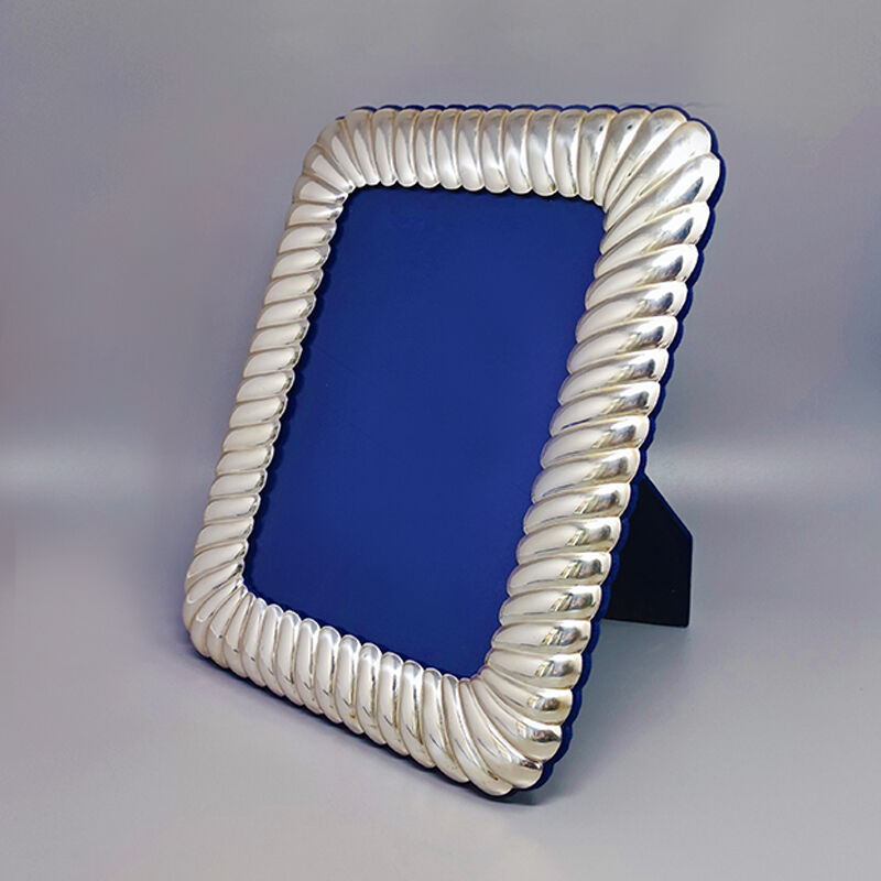 1970s Gorgeous Silver Plated Photo Frame By IB. Made in Italy
