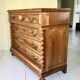 Commode en chêne et marbre rose années 50