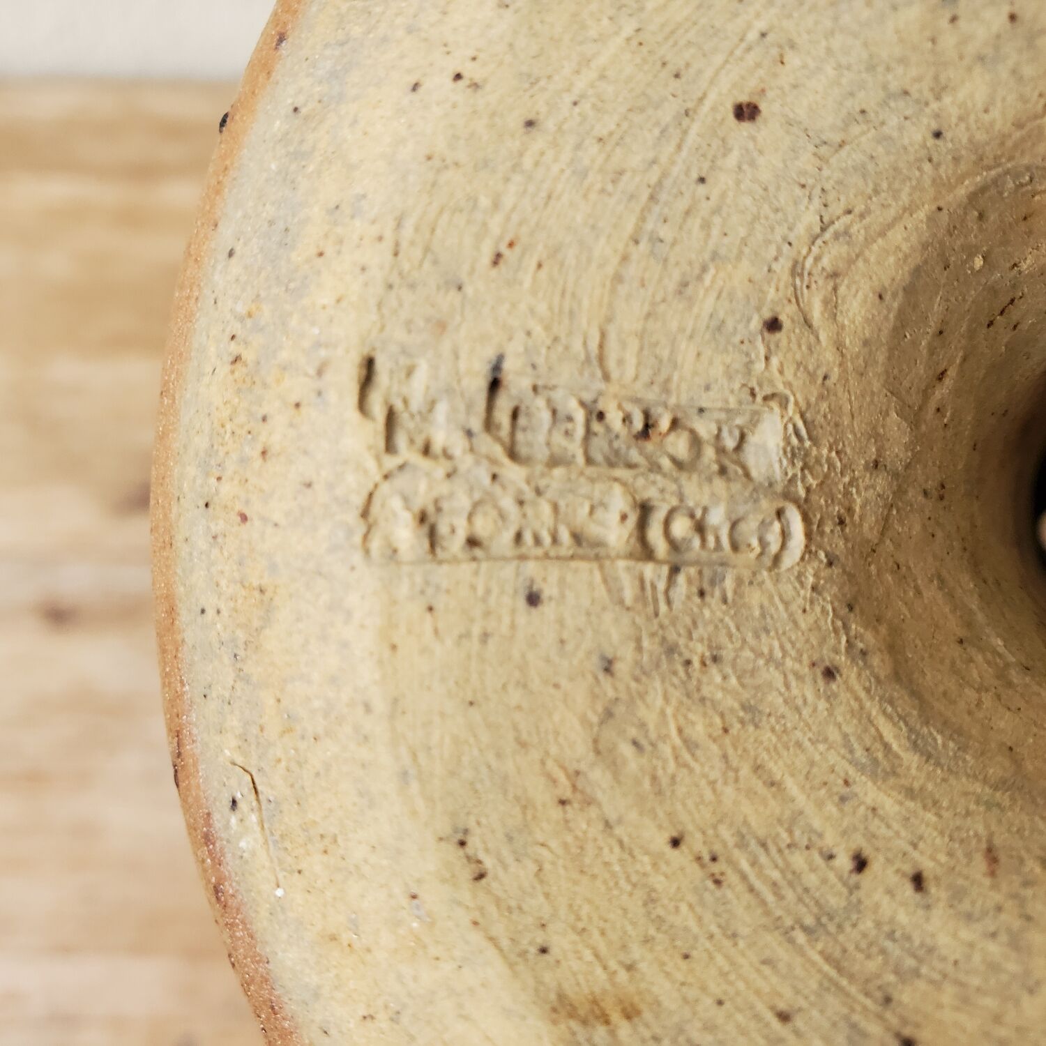 Large La Borne candle holder in sandstone signed