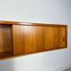 1960s vintage mid-century XL teak floating wall unit / wall-mounted sideboard / showcase by Bartels