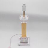 Plexiglass table lamp stand and brass