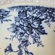 Grande vasque ancienne anglaise A.B & Co modèle May – flow blue floral