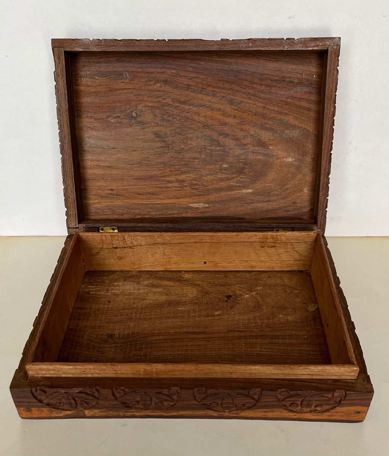 Carved wooden box